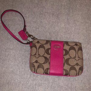 Coach Pink Signature Wristlet